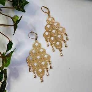 Gold Filled Chandelier Style Butterfly Earrings
